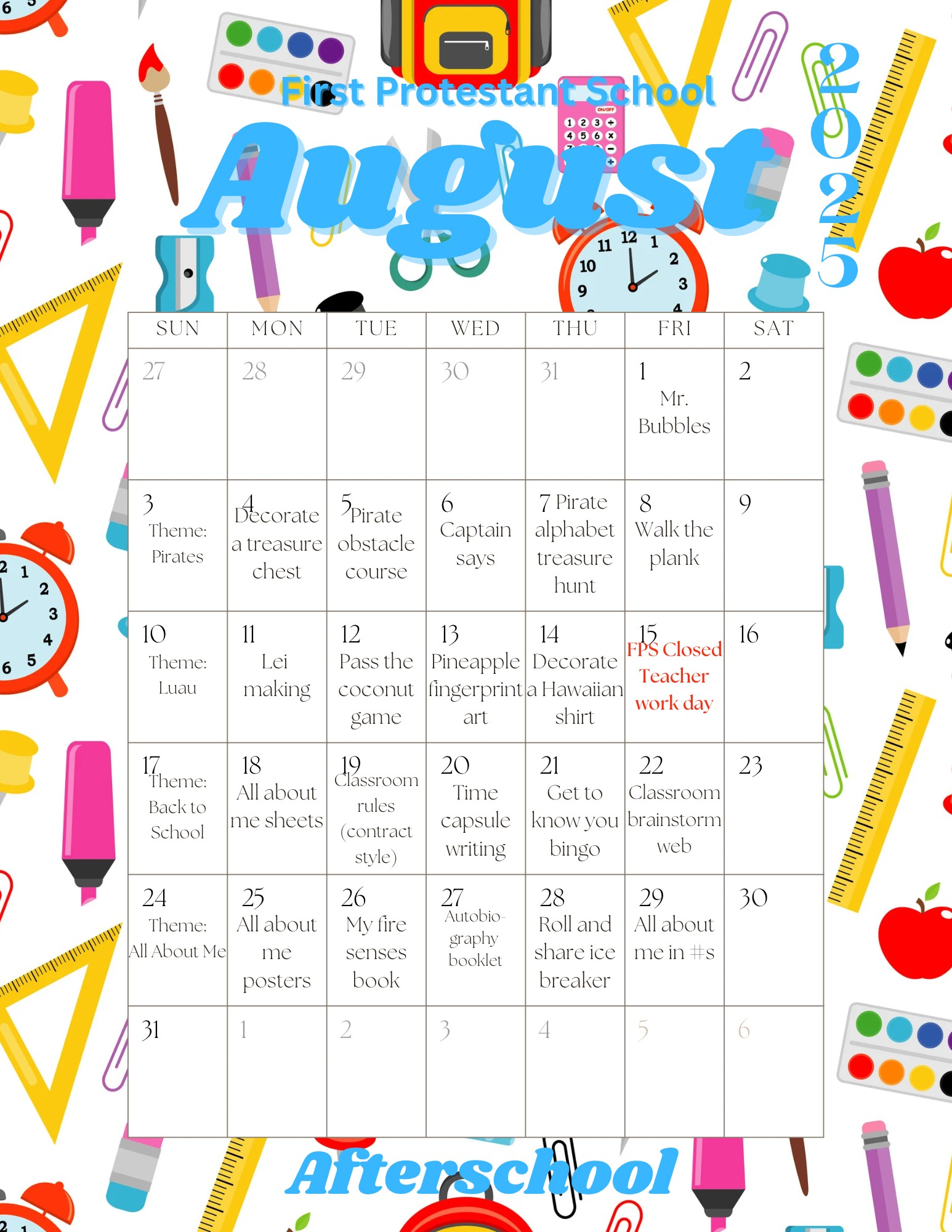 School Age Summer Care Program First Protestant School